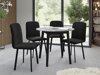 Salle à manger complète Edmond 119 (Marbre gris + Noir)