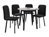 Salle à manger complète Edmond 119 (Marbre gris + Noir)