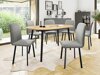 Salle à manger complète Edmond 121 (Chêne doré artisanal + Noir)