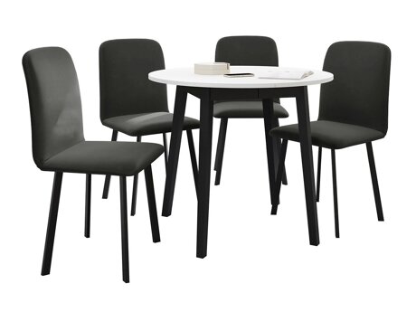 Valgomojo komplektas Edmond 119 (Balta + Juoda)