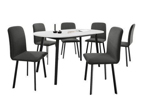 Eetkamerset Edmond 121 (Wit + Zwart)