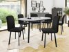 Salle à manger complète Edmond 121 (Marbre gris + Noir)