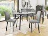 Salle à manger complète Edmond 121 (Marbre gris + Noir)