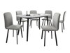 Salle à manger complète Edmond 121 (Marbre gris + Noir)