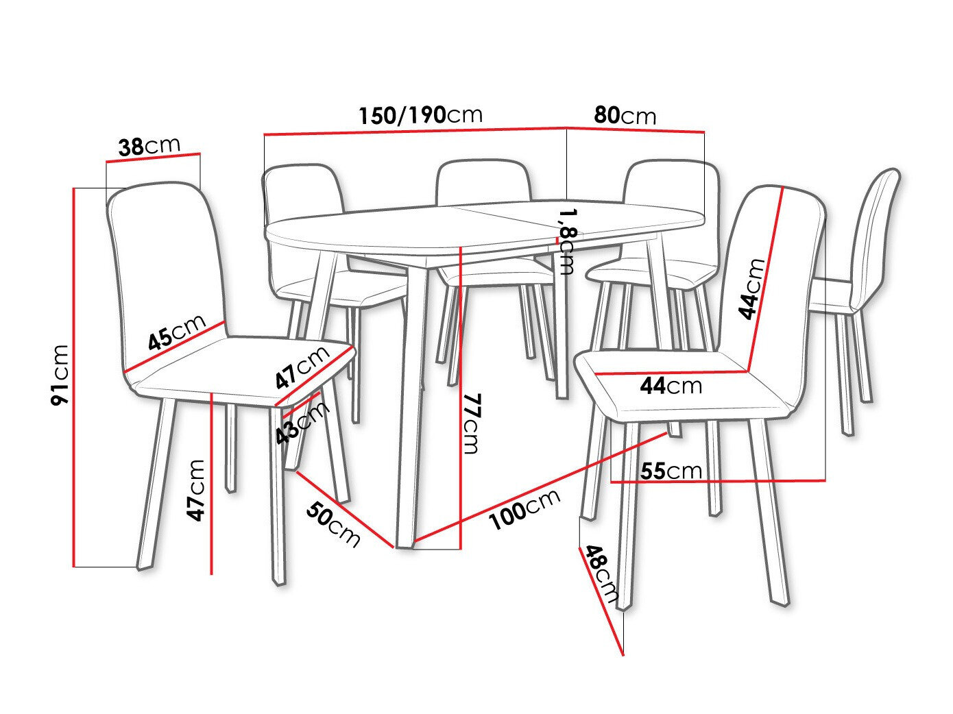 Spisestuesæt Edmond 121 (Craft gylden eg + Sort)