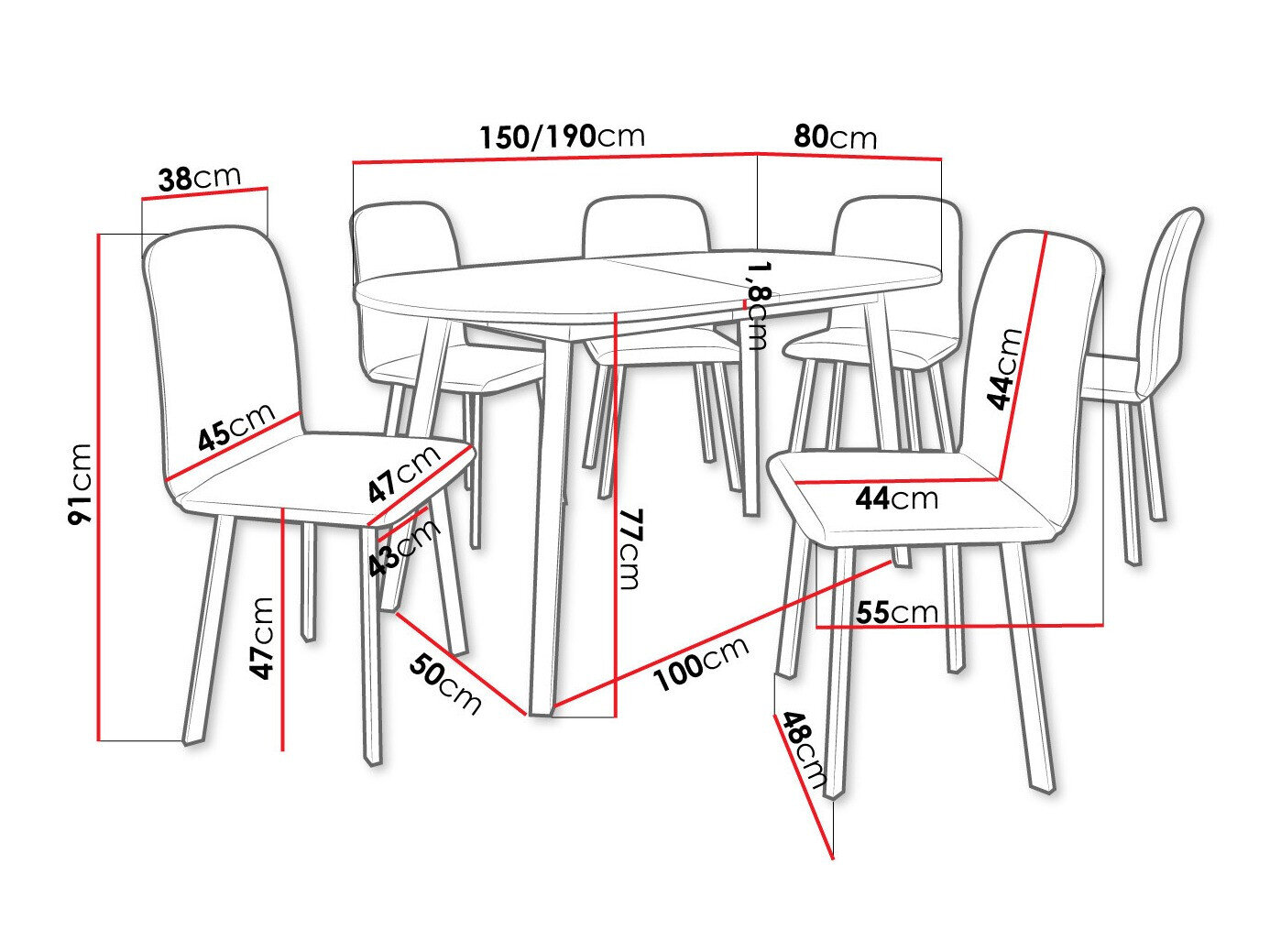 Spisestuesæt Edmond 121 (Craft gylden eg + Sort)