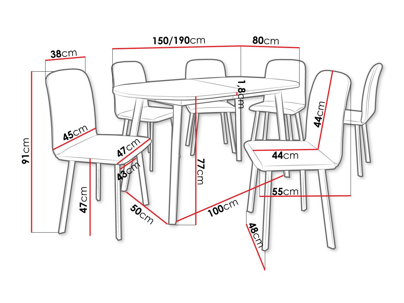 Spisestuesæt Edmond 121 (Grå marmor + Sort)