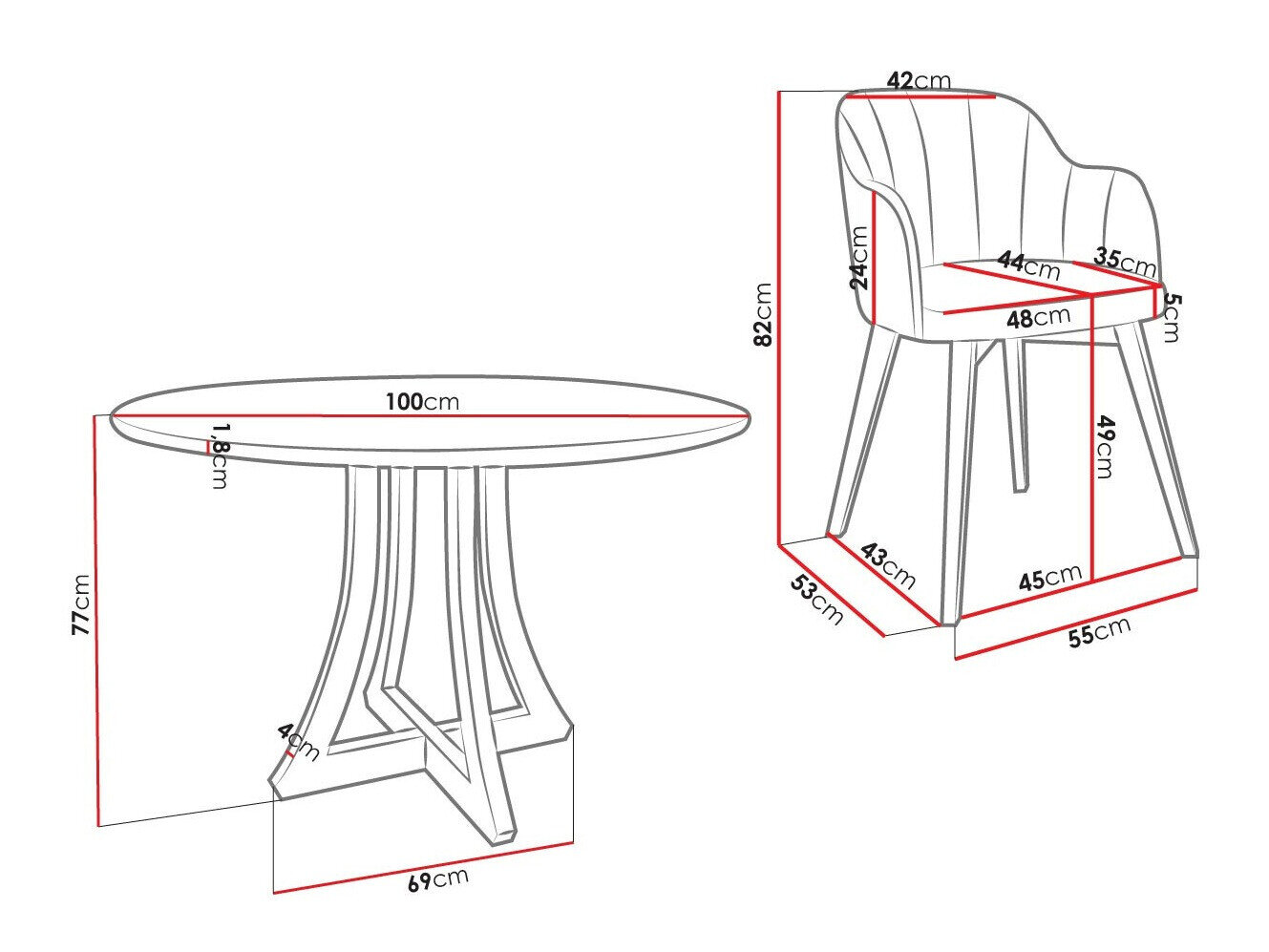 Spisestuesæt Racine 128 (Glansfuld hvid + Blank sort)