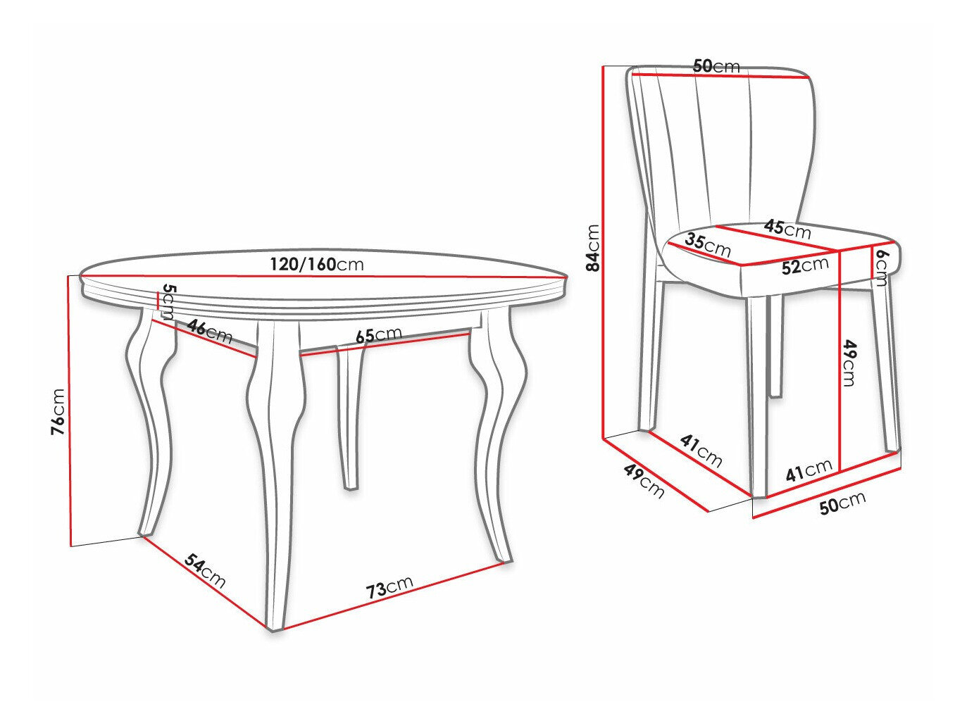 Spisestuesæt Racine 140 (Baloo 2085)