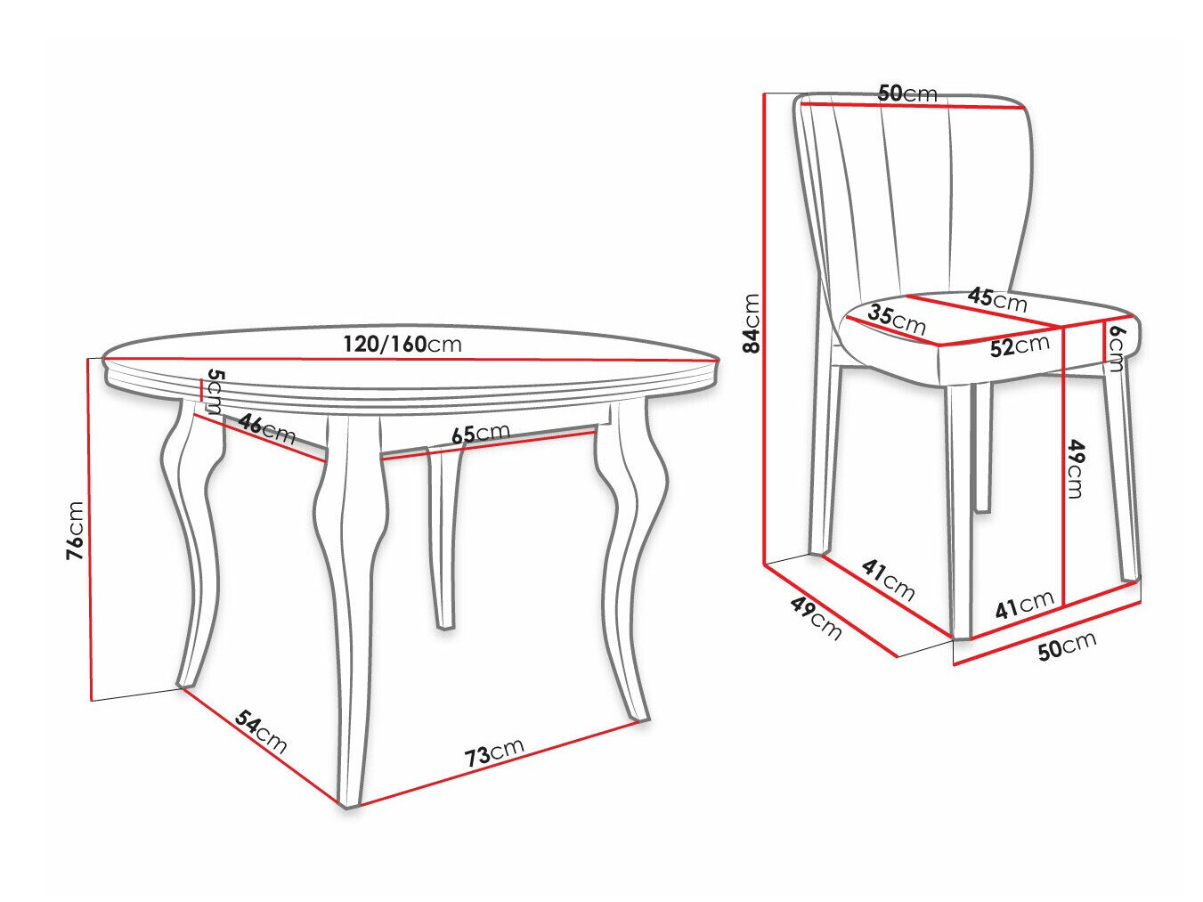 Spisestuesæt Racine 140 (Magic Velvet 2217)