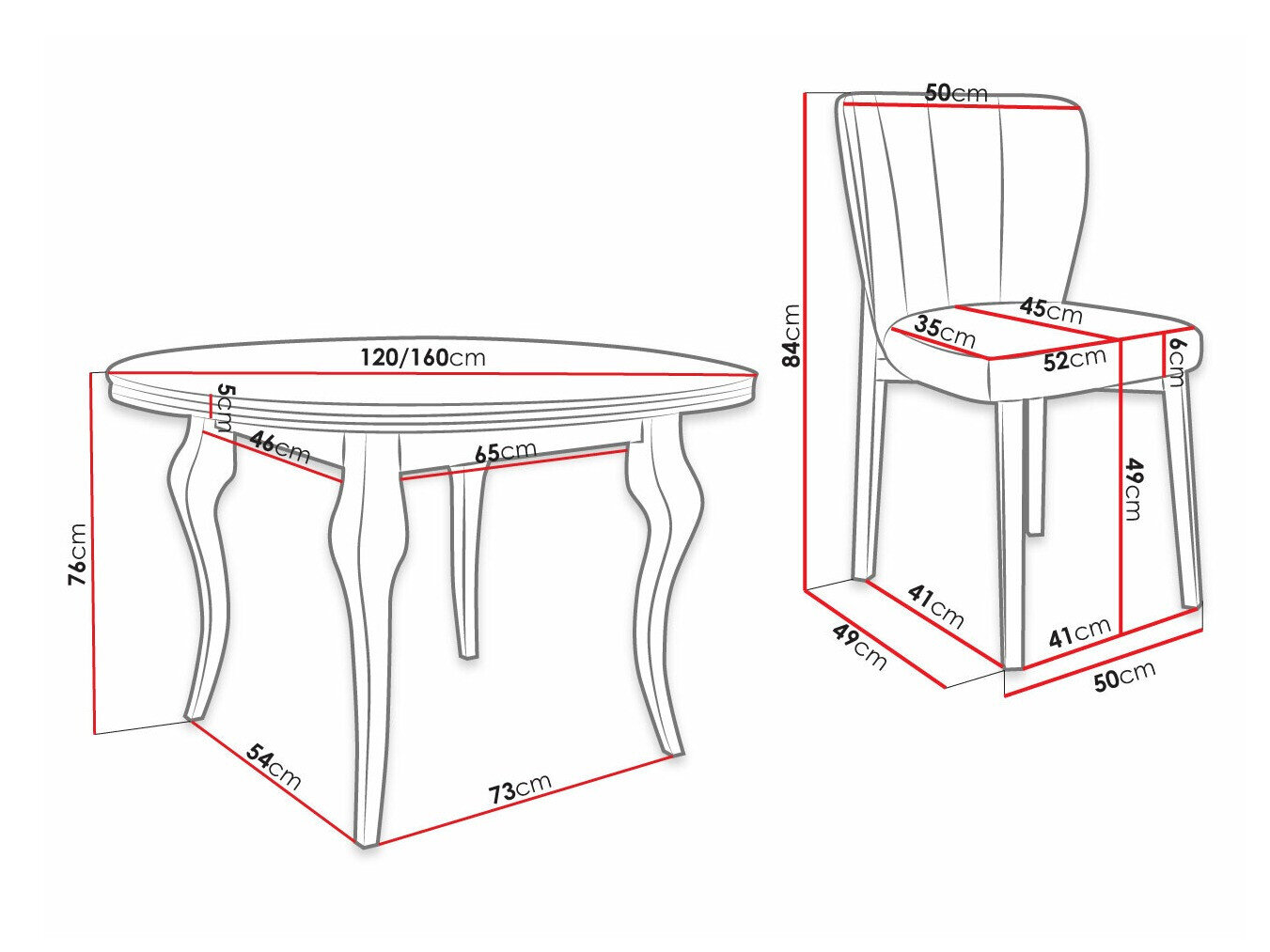 Spisestuesæt Racine 141 (Magic Velvet 2216)