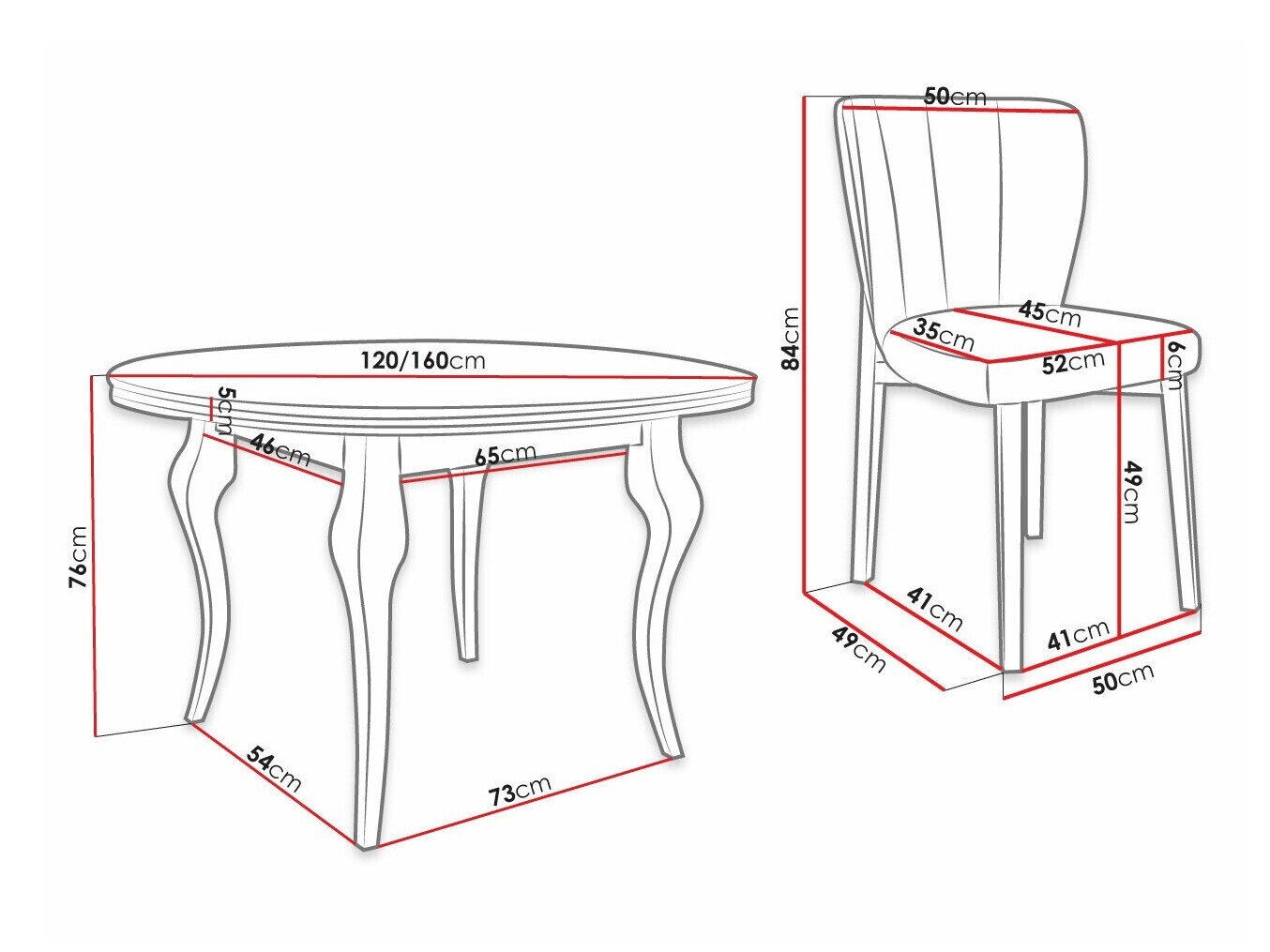 Spisestuesæt Racine 141 (Magic Velvet 2217)