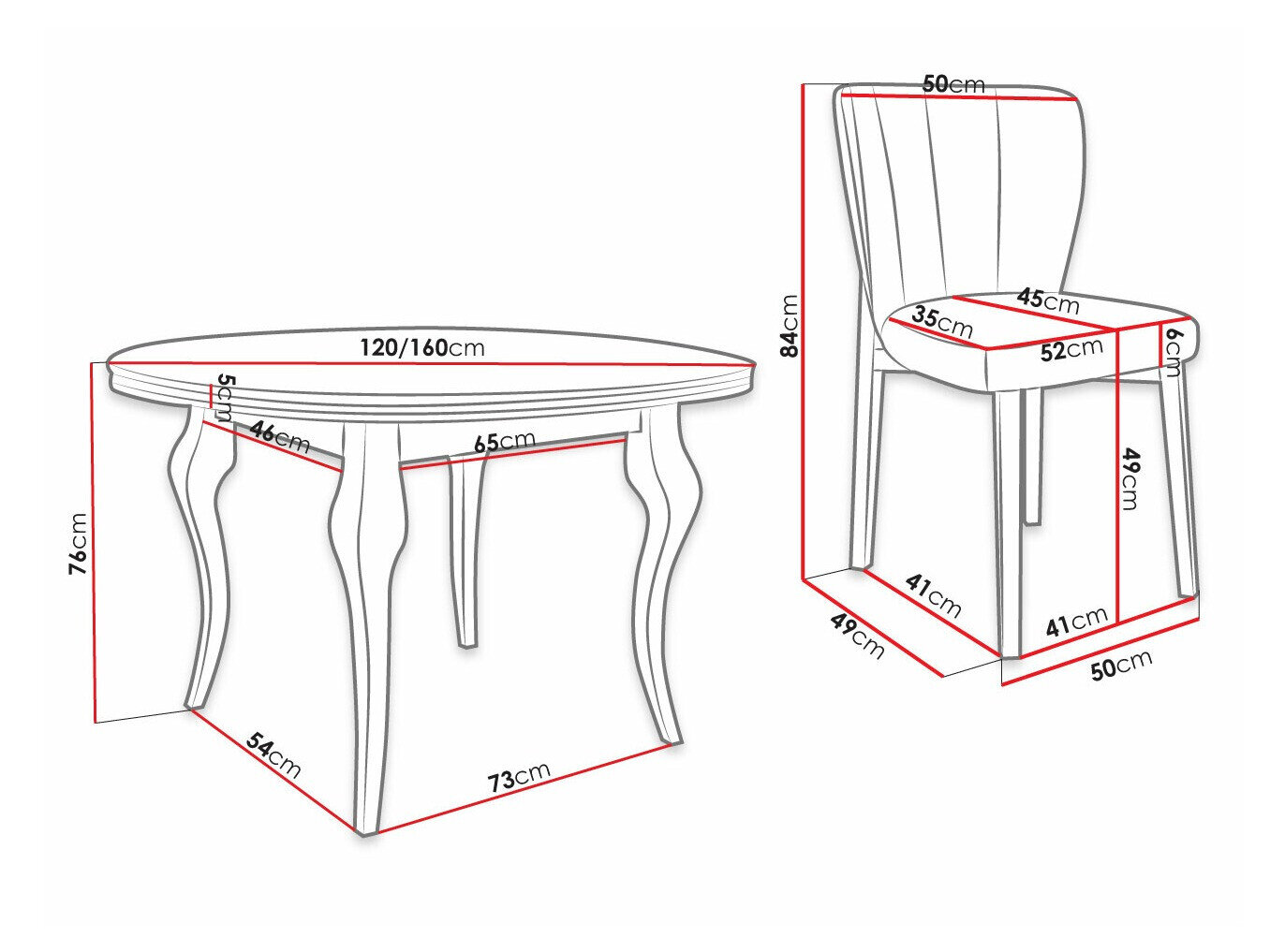 Spisestuesæt Racine 141 (Magic Velvet 2258)