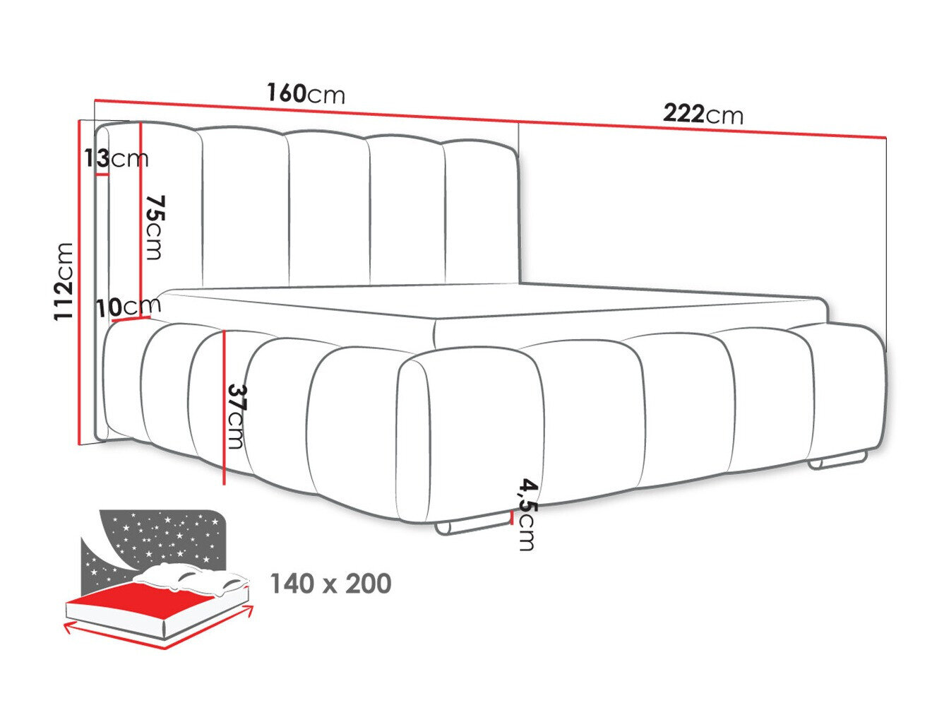 Bed TrendyNest Alceus I (Kronos 46)