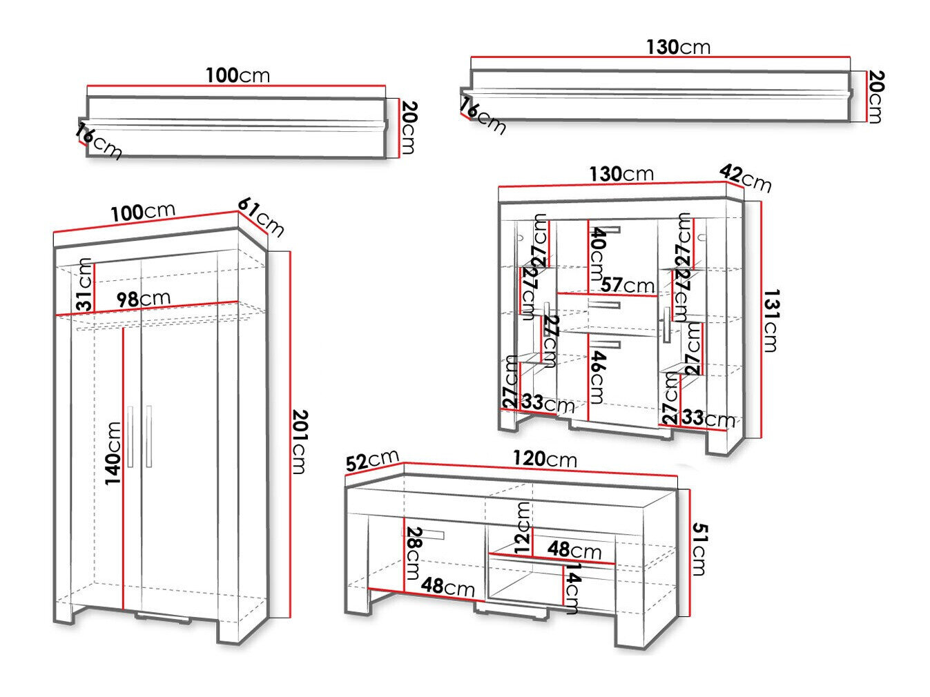 Stuemøbelsæt Melfeli 127 (Sonoma eg)