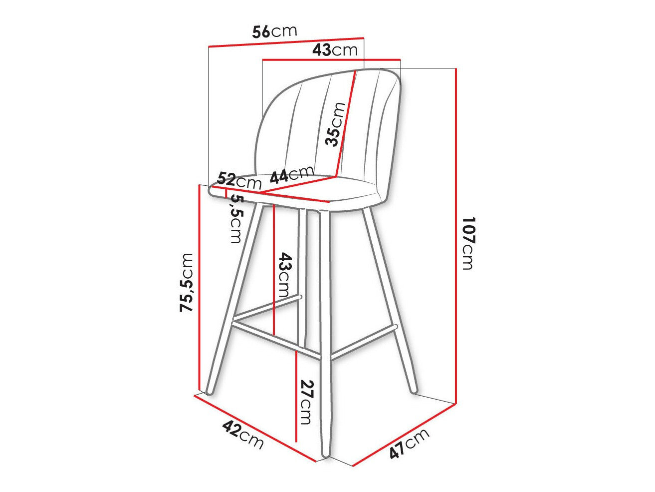 Barstol Comfivo Anser II (Magic Velvet 2216)