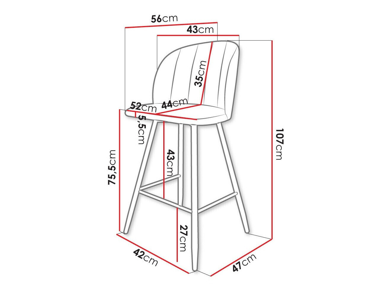 Barstol Comfivo Anser II (Magic Velvet 2217)
