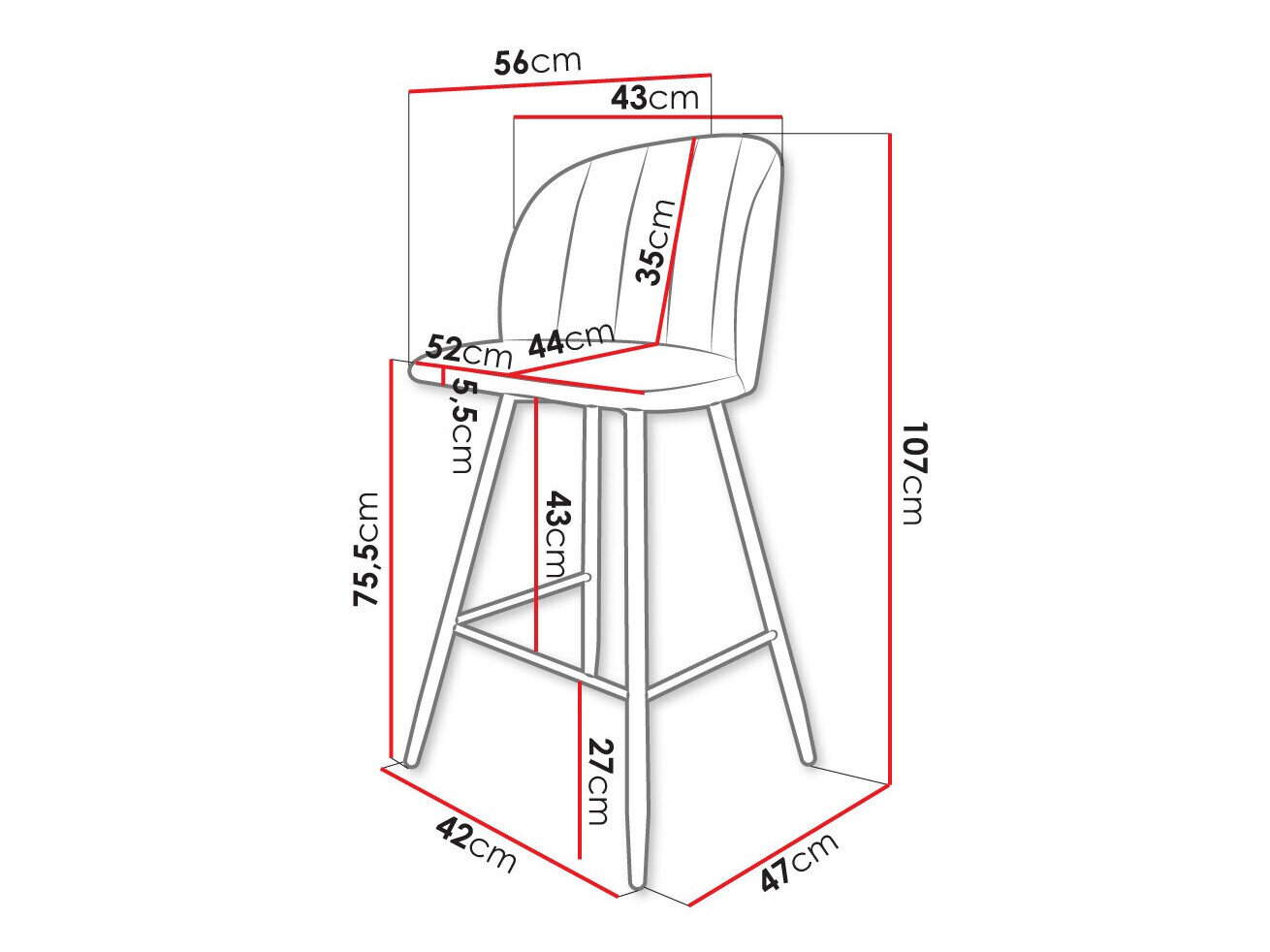 Barstol Comfivo Anser II (Magic Velvet 2225)