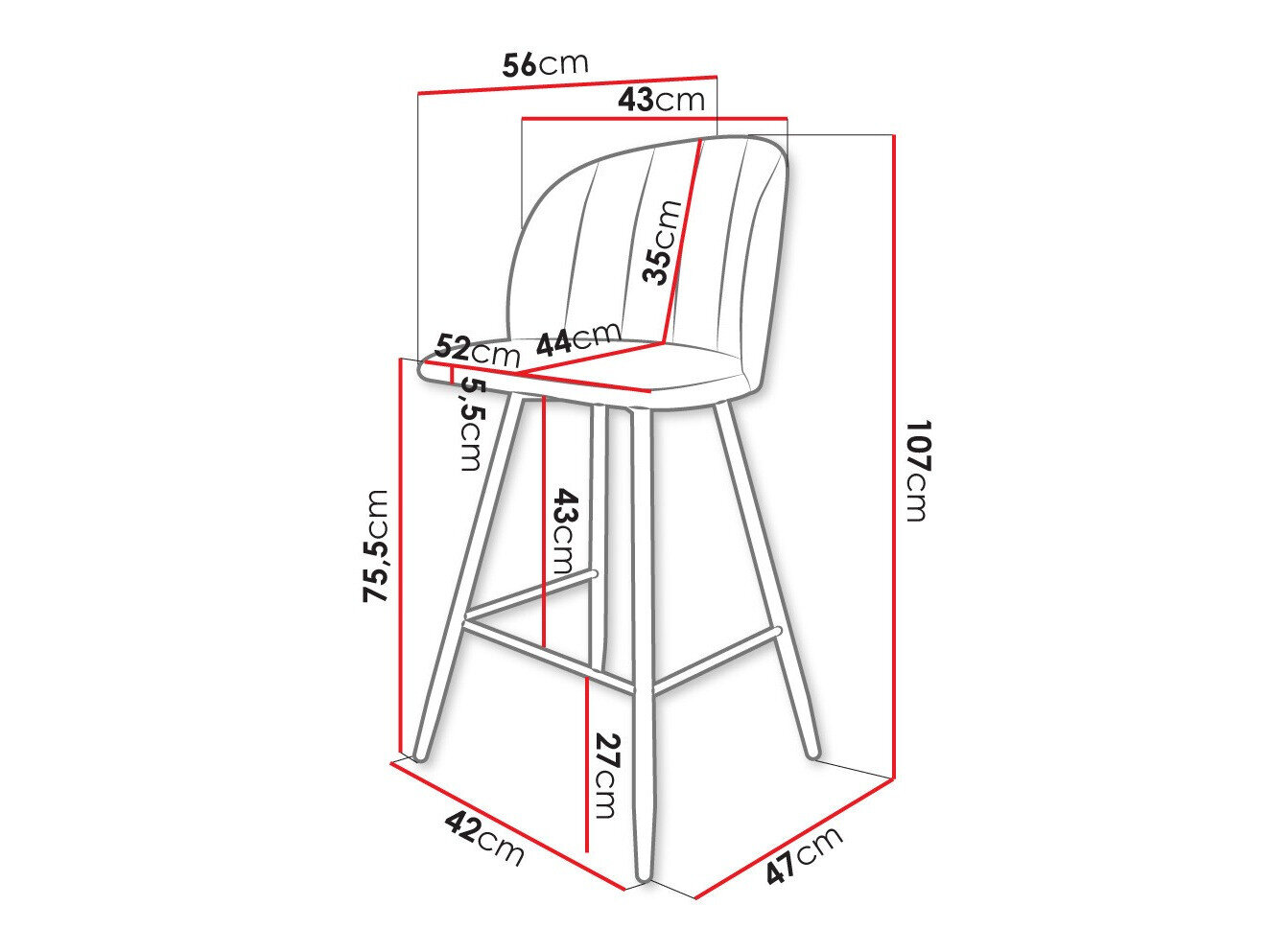 Barstol Comfivo Anser II (Magic Velvet 2250)