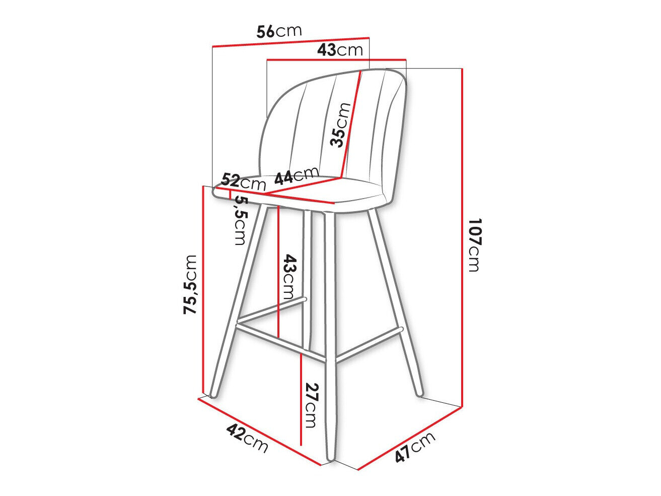 Barstol Comfivo Anser II (Magic Velvet 2258)
