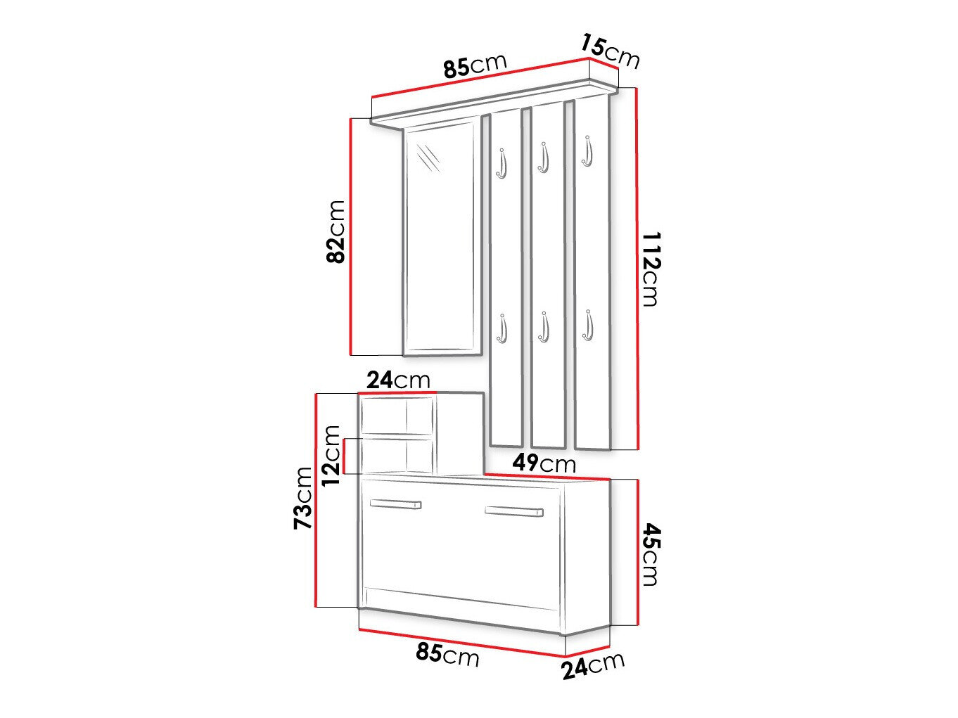 Gangmeubelset Candum (Wit)