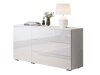 Ladekast Sarasota 128 (Wit + Glanzend wit)