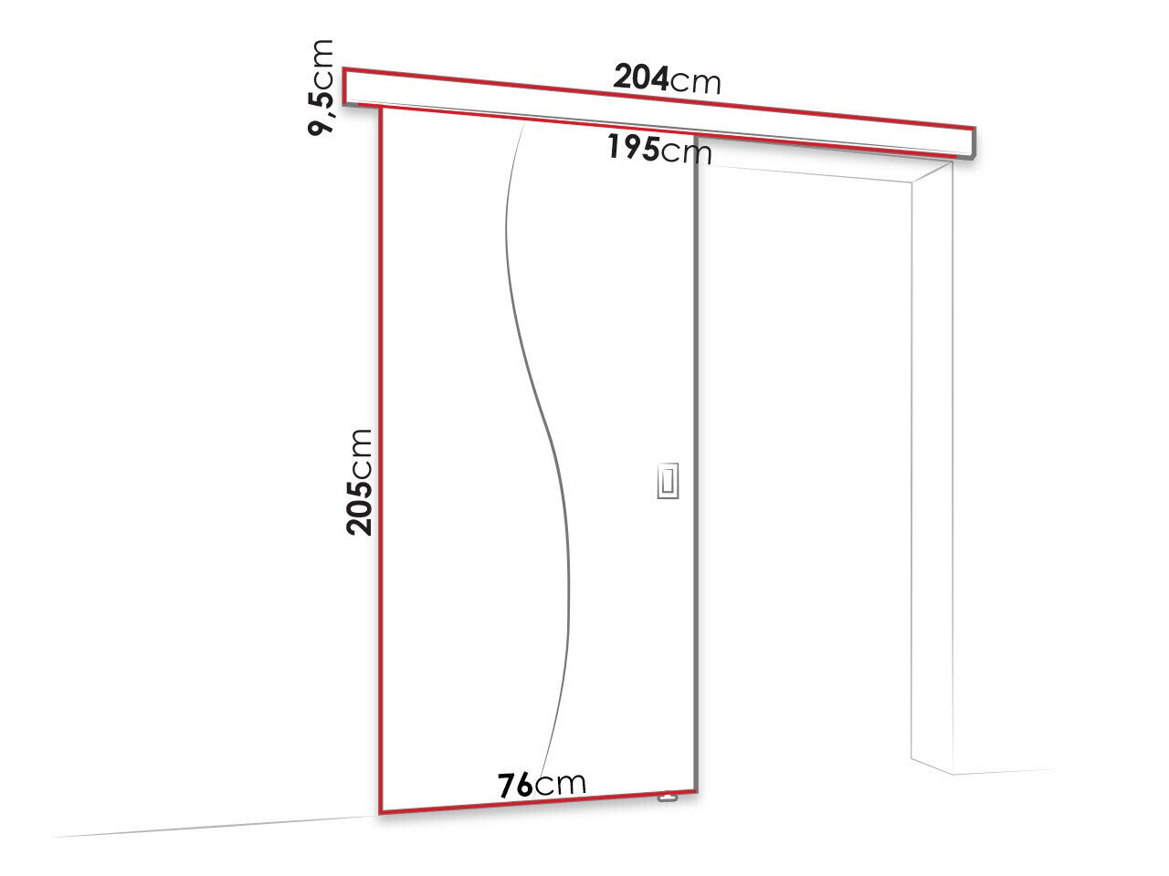 Skydedør Dover 213 (Hvid)