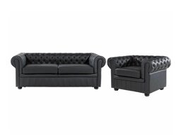Chesterfield pehme mööbli komplekt Cirdoro 112 (Must)
