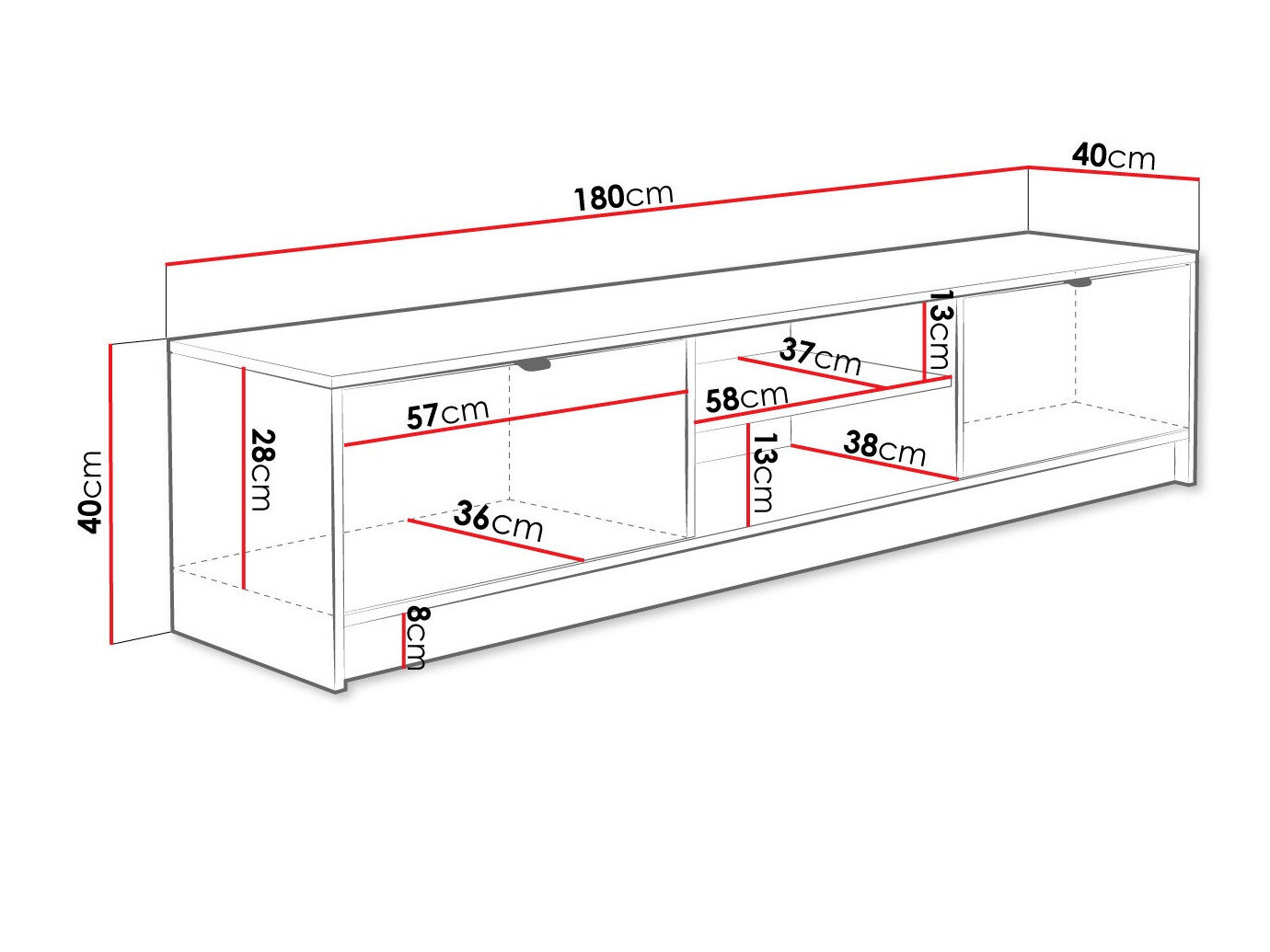 TV-bord Comfivo Papilio I (Hvid)