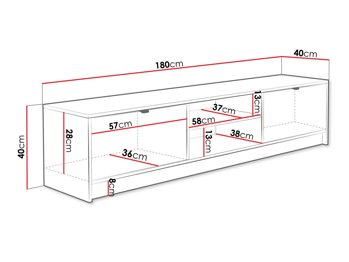 TV-bord Comfivo Papilio I (Sort)