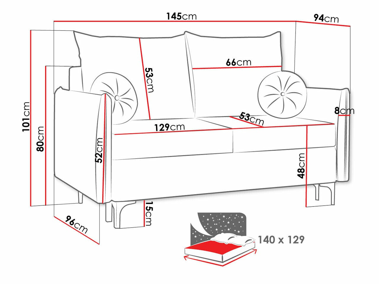 Canapea extensibilă Clovis 110 (Manila 16)