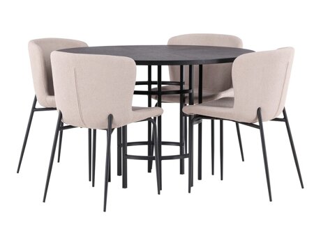 Eetkamerset Dallas 4143 (Beige + Zwart)