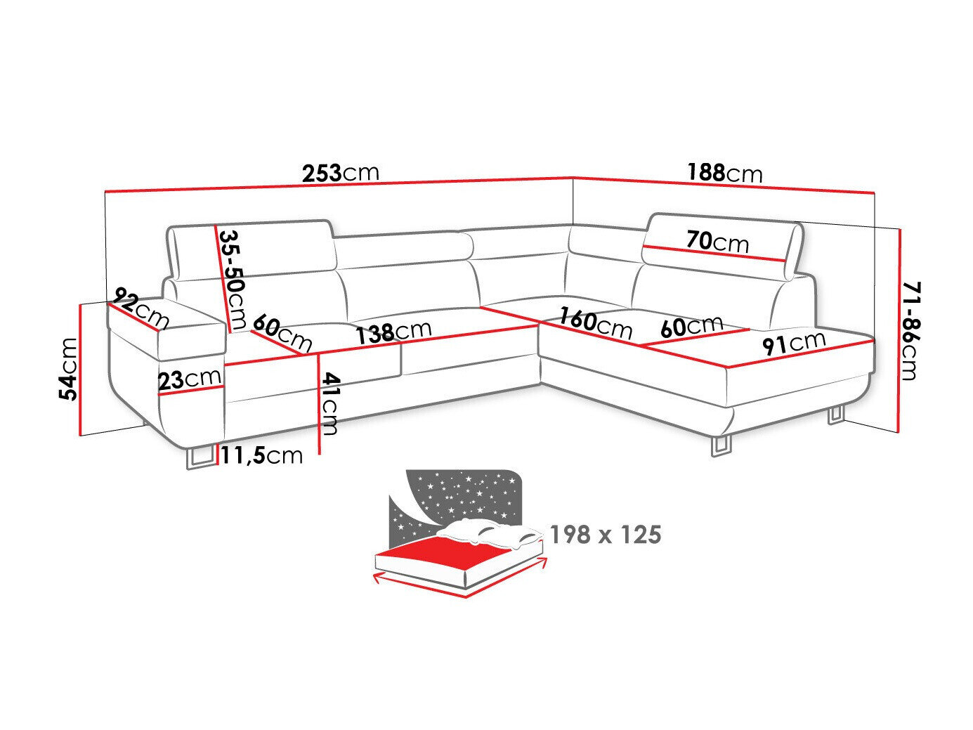 Hjørnesofa Comfivo Liberta (Poso 01)
