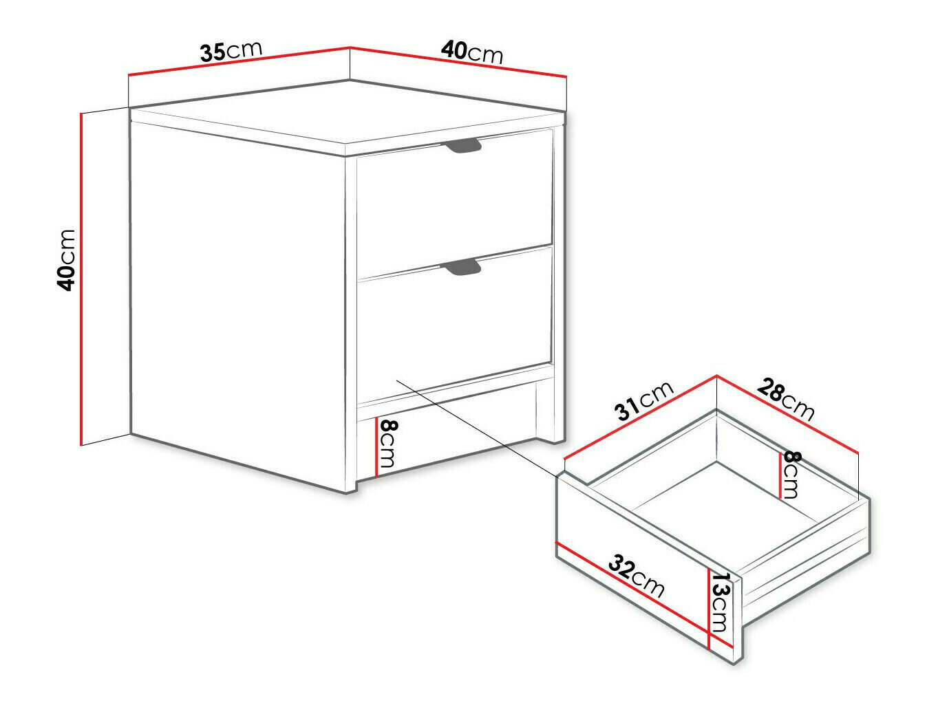 Sengebord Comfivo Larmire 106 (Sort)