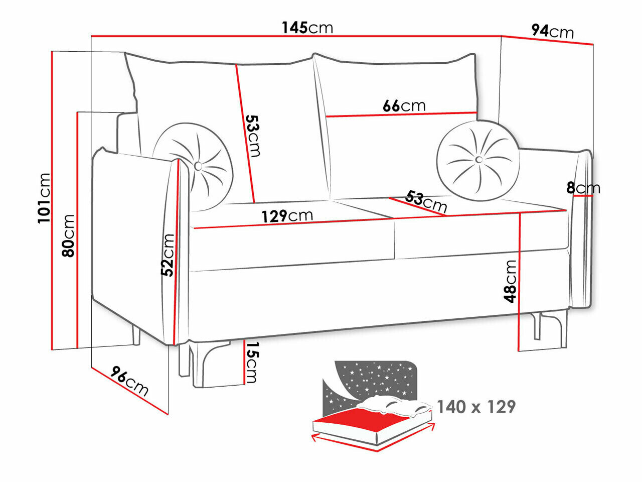 Slaapbank Clovis 110 (Manila 33)