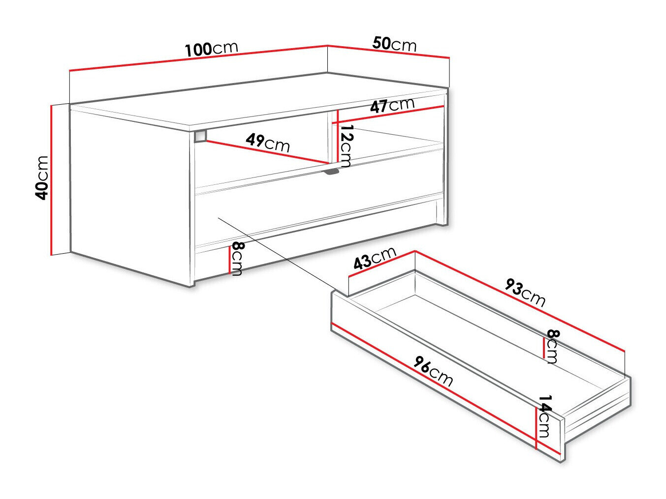 Sofabord Comfivo Larmire 105 (Hvid)