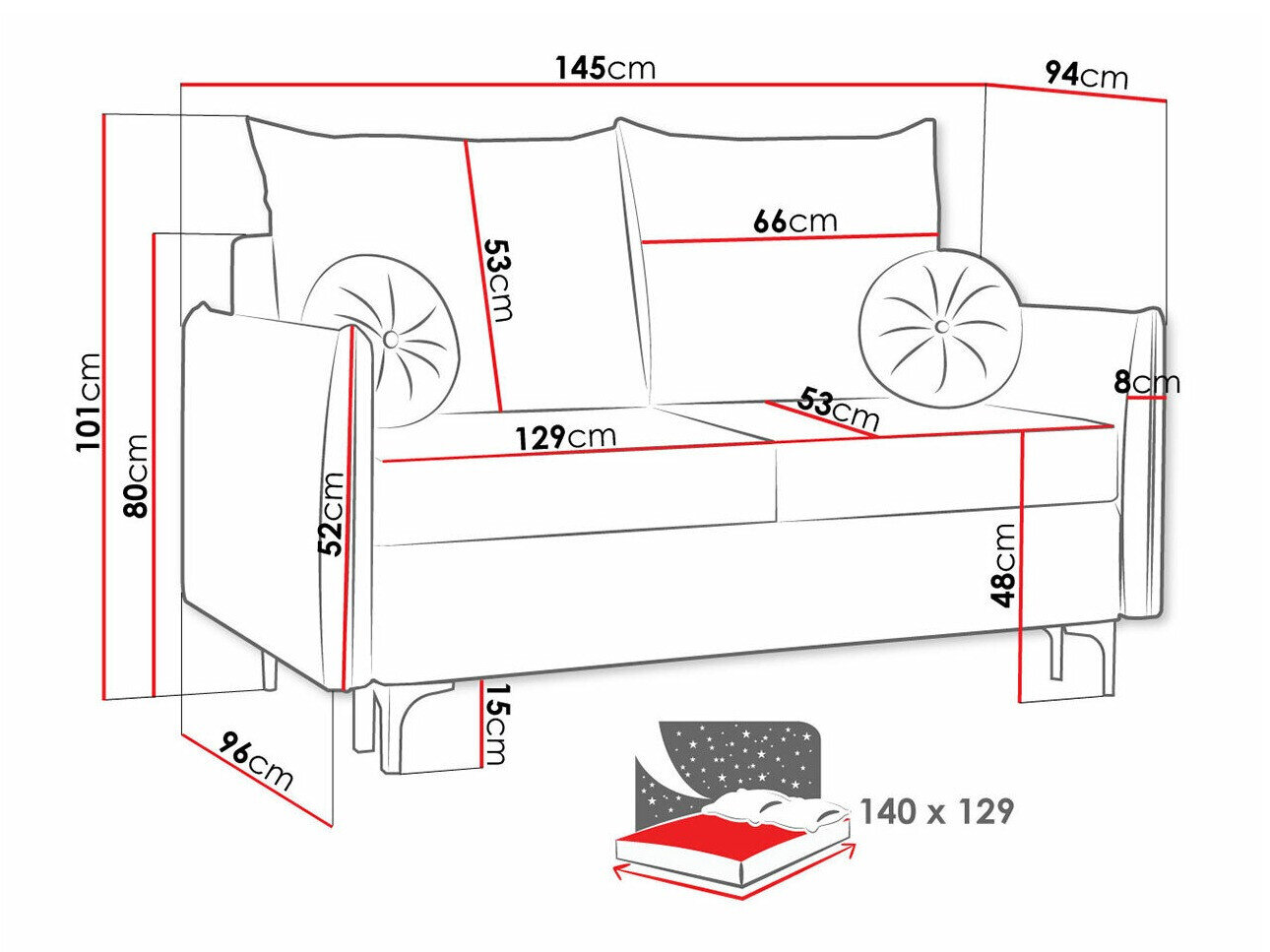 Sovesofa Clovis 110 (Manila 02)
