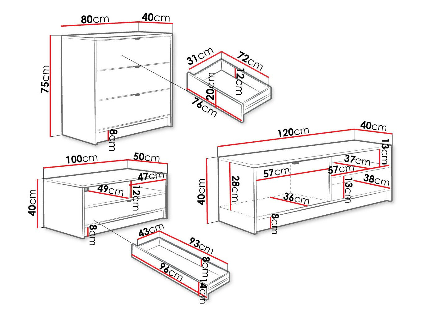 Stuemøbelsæt Comfivo Larmire 108 (Hvid)