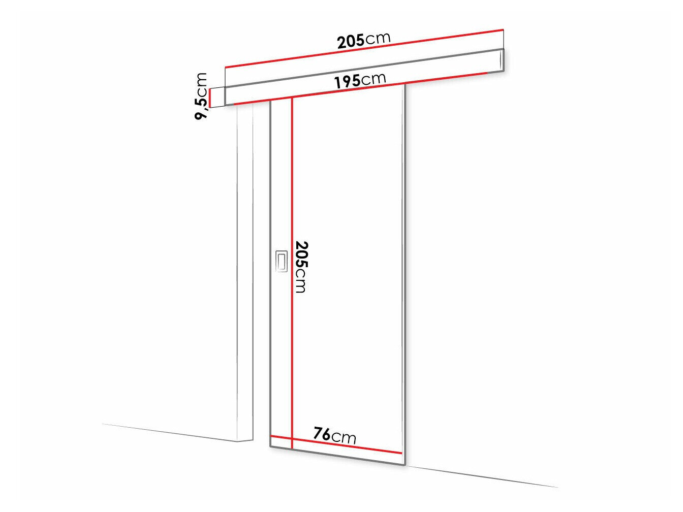 Skydedør Dover 215 (Grafit)