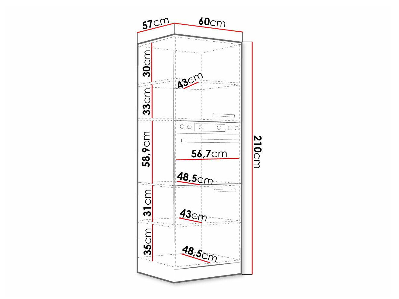 Modulaire kast voor inbouwapparatuur Multi Cream 100