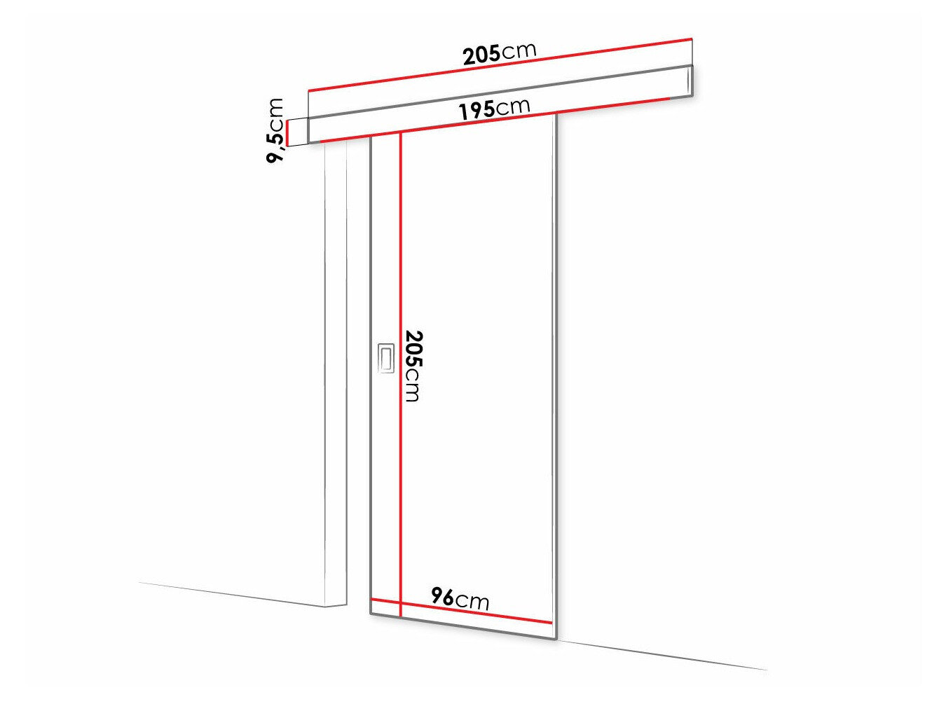 Skydedør Dover 169 (Hvid)