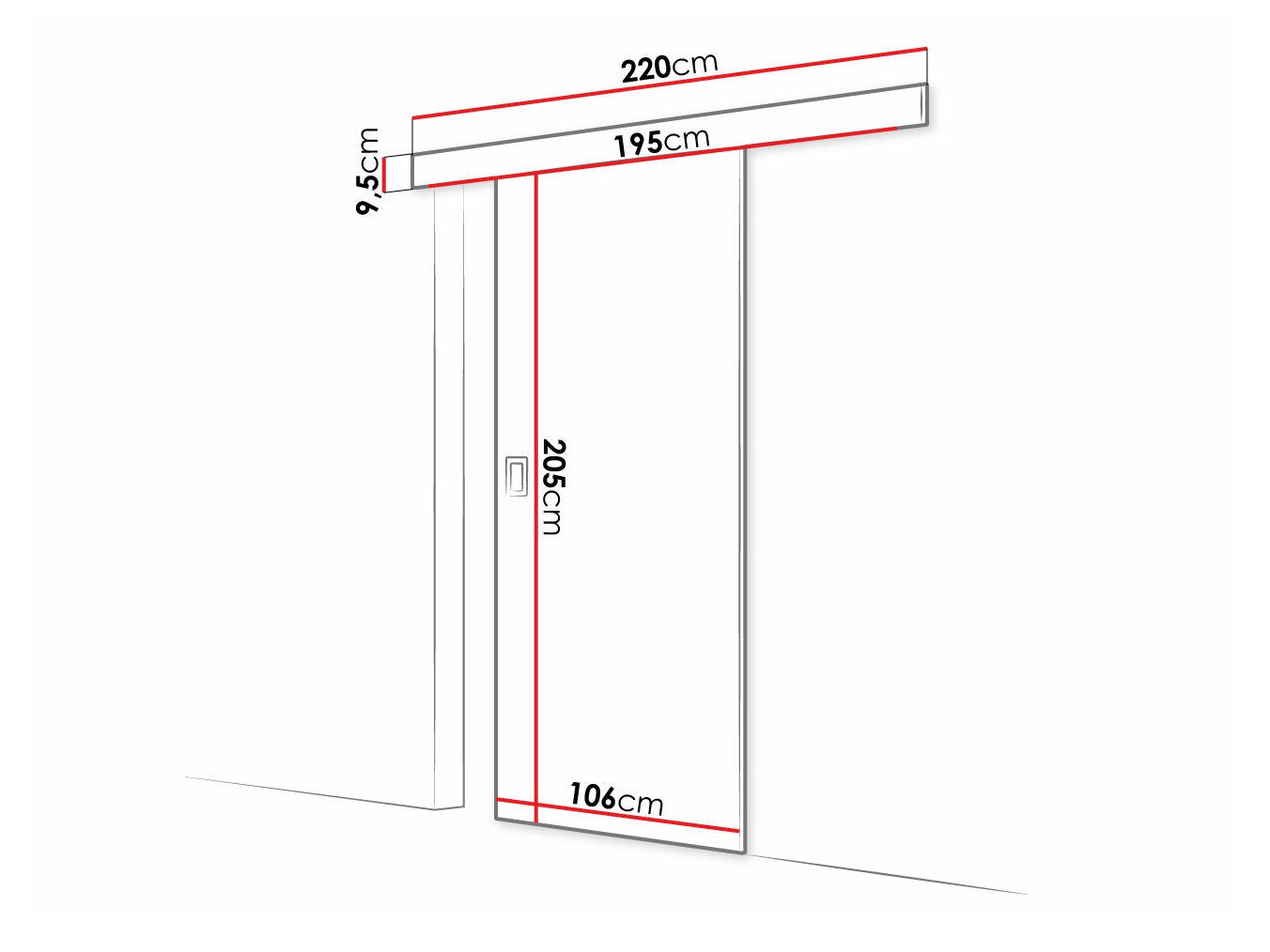 Skydedør Dover 170 (Craft egetræ)