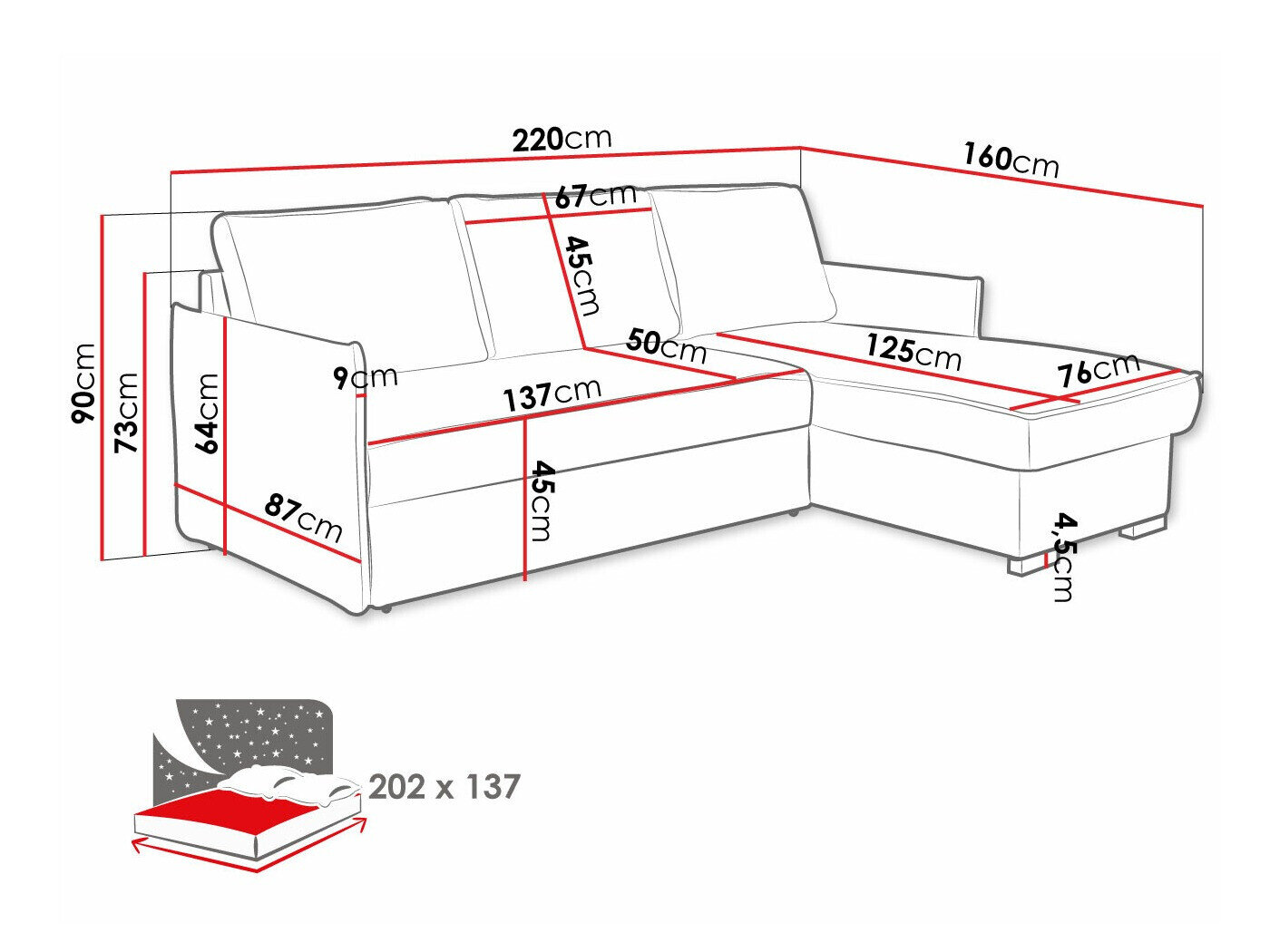 Hjørnesofa Columbus 208 (Neve 16)