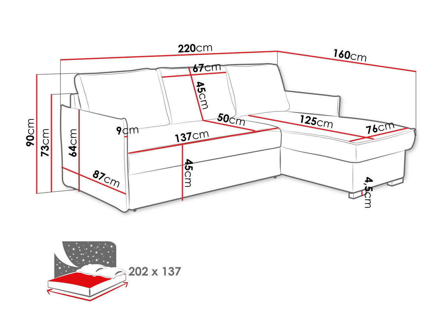 Hjørnesofa Columbus 208 (Neve 77)