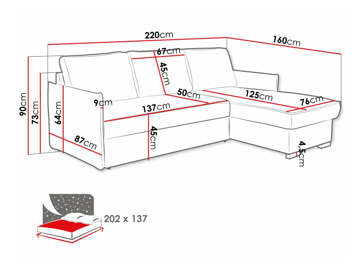 Hjørnesofa Columbus 208 (Neve 80)