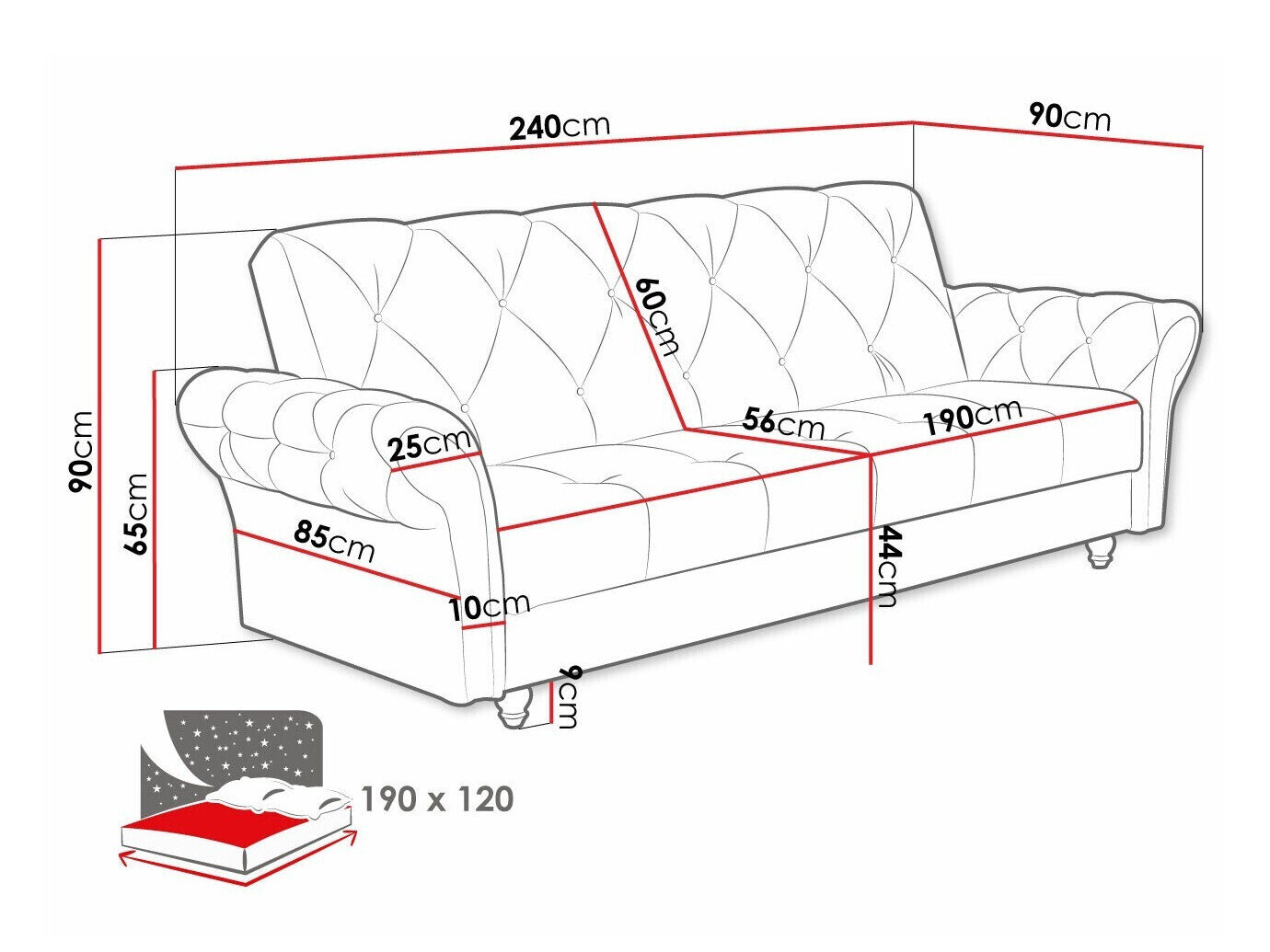Sovesofa Columbus 209 (Kronos 6)