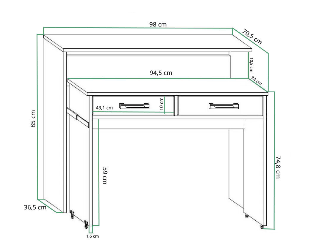 Skrivebord Gilroy 103 (Hvid)