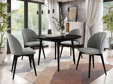 Eetkamerset Racine 127 (Zwart + Magic Velvet 2217)