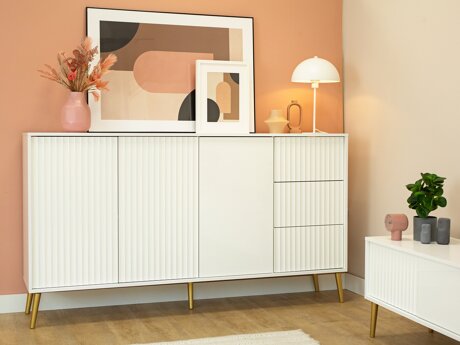 Kommode Cirferi 102 (Hvid + Gylden)