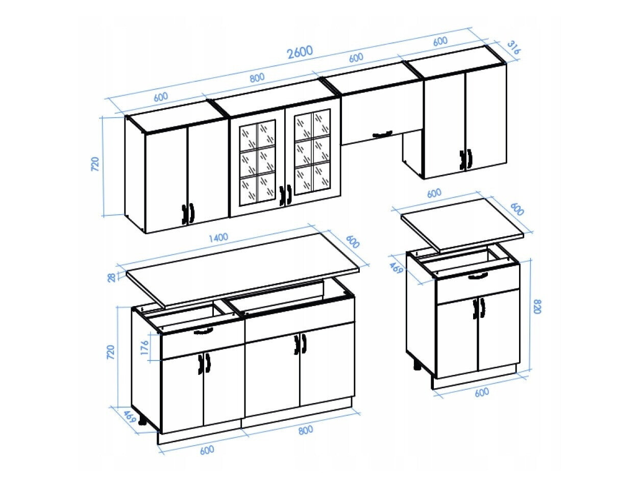 Køkkensæt Houston 1585